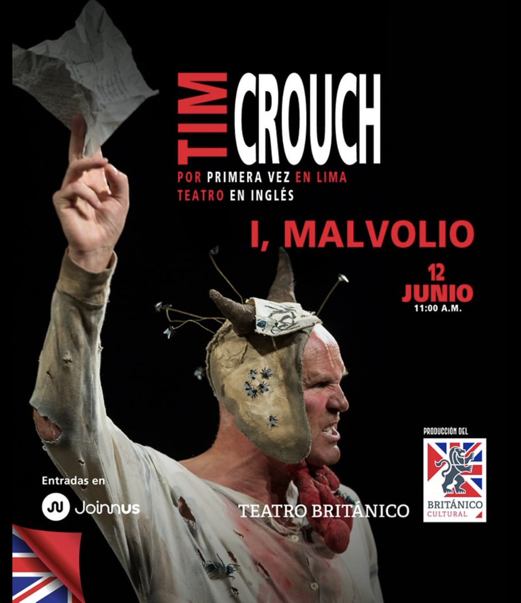 Tim Crouch por 1era vez en Lima. Presentará 2 funciones I,Malvolio y Truth's a Dog Must to Kennel entre el 11 y 12 de junio en el Teatro Británico.

Compra tus entradas aquí:

Truth's a Dog Must to Kennel 👉 bit.ly/4bKA5oU

I, Malvolio 👉 bit.ly/4e3fgqc