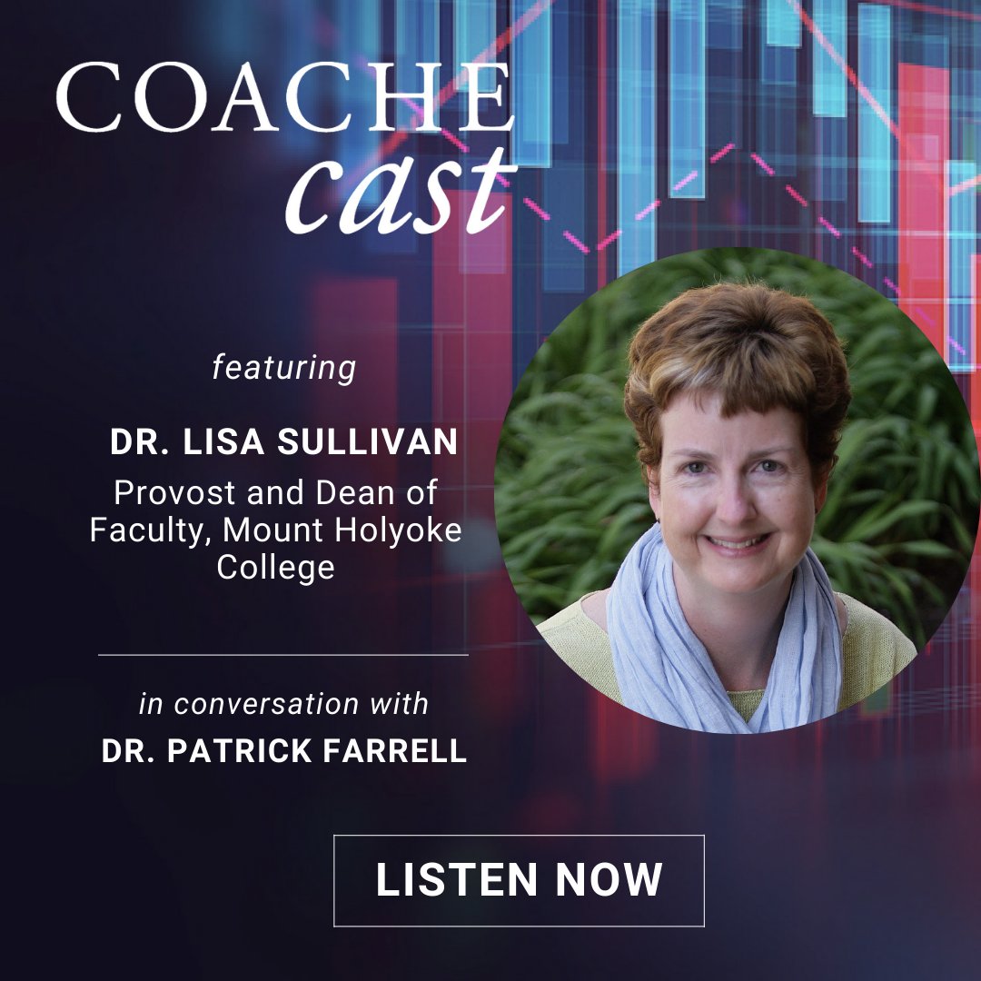 COACHE Project (@coacheproject) on Twitter photo Dr. Lisa Sullivan, Provost & Dean of Faculty <a href="/mtholyoke/">Mount Holyoke College</a> and former provost <a href="/harveymudd/">Harvey Mudd College</a>, discusses taking on the role of #provost when new to an institution & supporting a new generation of leaders in the face of changing demands. Listen now on #COACHECast: coache.gse.harvard.edu/lisasullivan Dr. Lisa Sullivan, Provost & Dean of Faculty <a href="/mtholyoke/">Mount Holyoke College</a> and former provost <a href="/harveymudd/">Harvey Mudd College</a>, discusses taking on the role of #provost when new to an institution & supporting a new generation of leaders in the face of changing demands. Listen now on #COACHECast: coache.gse.harvard.edu/lisasullivan
