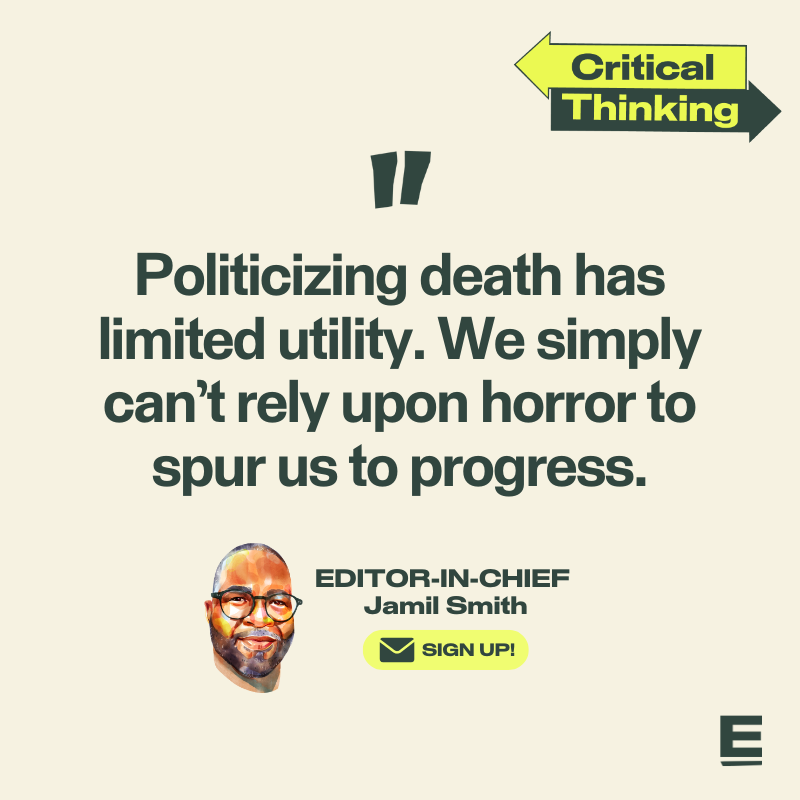 Don’t miss the latest Critical Thinking newsletter, written by Emancipator editor-in-chief @JamilSmith. His focus this time is on last week’s anniversary of George Floyd’s murder, and why we cannot rely upon the politicization of death. Sign up here: spr.ly/6014eiicG