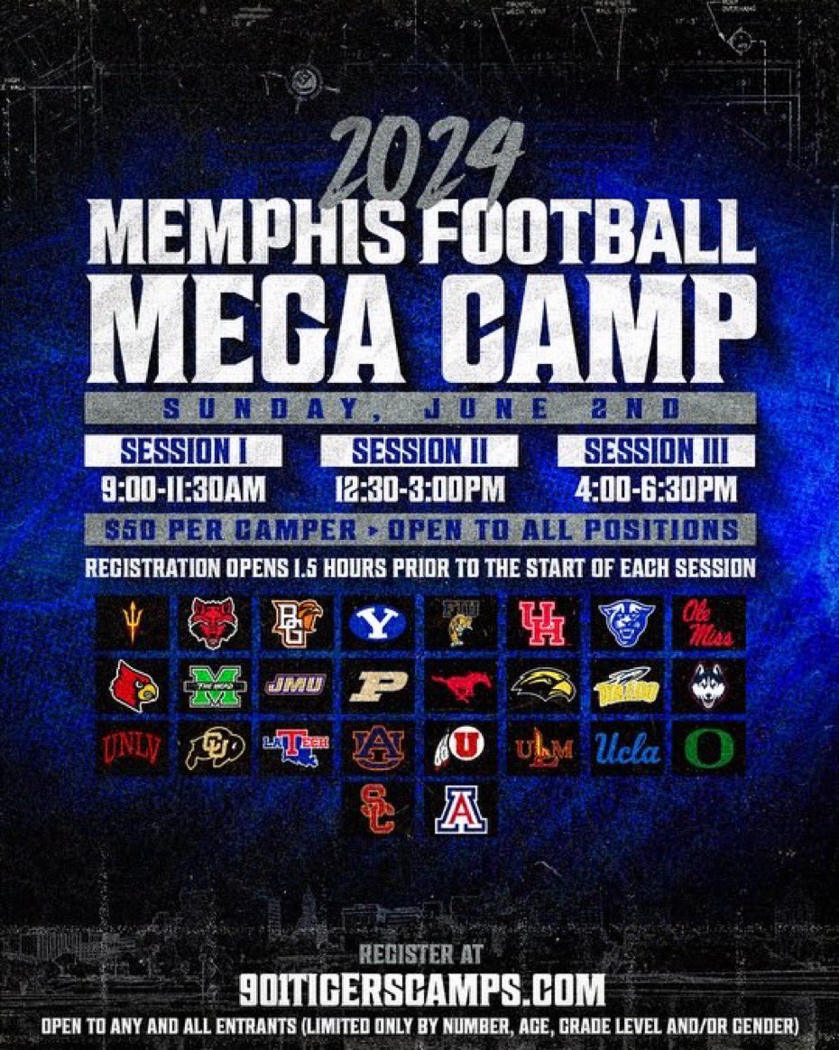 I will be attending the Memphis Mega Camp this Sunday! Can’t wait to compete! <a href="/MoellerFootball/">Archbishop Moeller Football</a> <a href="/Coach_B10/">Bert Bathiany V</a>