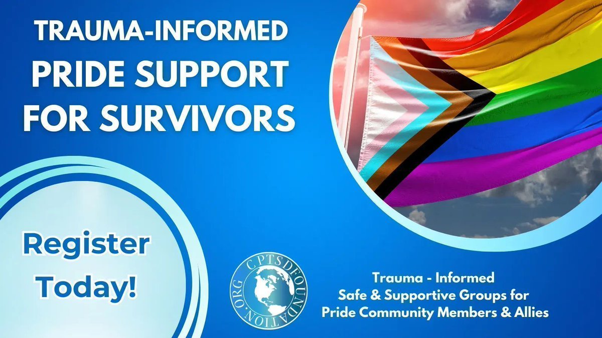 Pride Support is now available! Weekly live calls and online safe group designed specifically for trauma survivors who identify as LGBTQIA+. Come and join our safe space! You are welcome and appreciated just as you are. buff.ly/3WNotdV Thursdays, 7pm, EST. #pridesupport