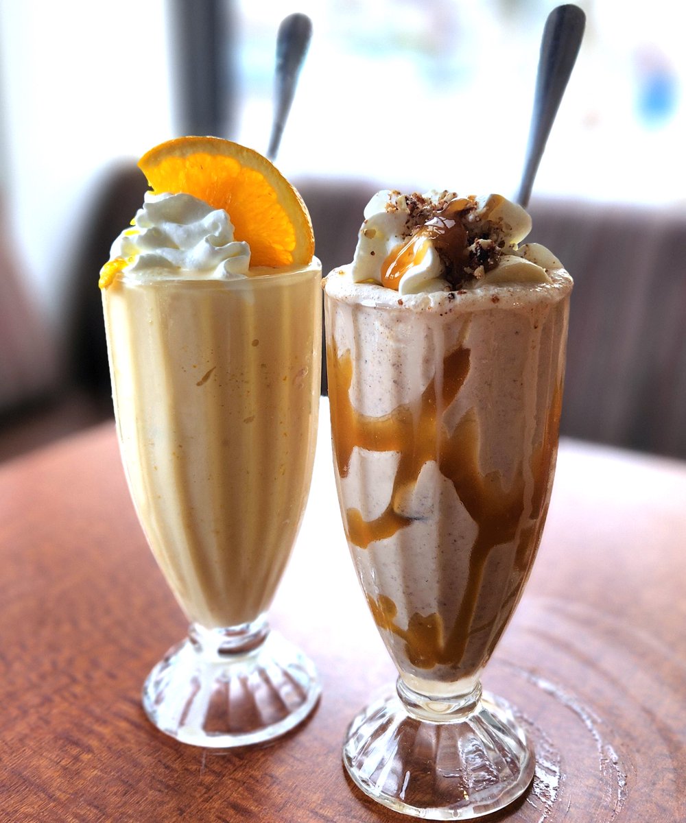 TheMission_sd's tweet photo. 🌞The sun's shining bright &amp; The Mission's newest milkshake delights are ready to make a splash at our Mission Beach location:
🍌Caramel Banana Bread Bliss Milkshake
🍊Vibrant Orange Creamsicle Milkshake
#SanDiego #Shakes #yummy #Summer #milkshake #cooling #drinks #ThursdayVibe https://t.co/3hgXSAqHKn