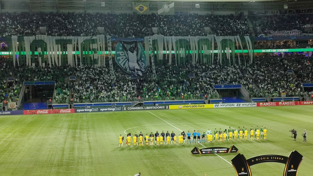 😭 Conmovedor... 🔚 Endrick rompe a llorar en su último partido con @Palmeiras al ver el tifo que le ha dedicado su afición 📻 #PartidazoCOPE