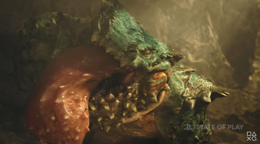 denfaminicogame's tweet photo. 『モンスターハンター：ワイルズ』新モンスターも登場する最新映像が解禁！モンスターに騎乗して広大な大地を駆け抜ける様子や、NPCたちの姿が明らかに。2025年にリリース予定
https://t.co/Nc96eFoPUR
#StateofPlay https://t.co/V1uPxSObFL