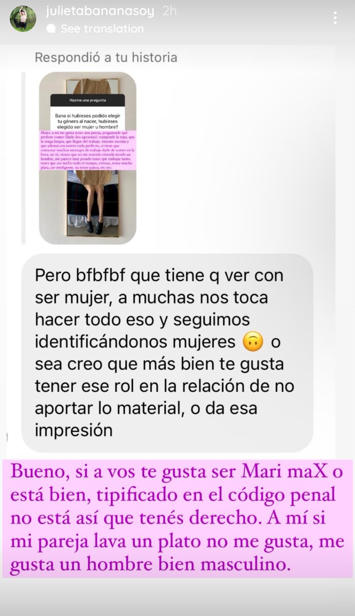 Que a vos te guste ser una chupa pito de viejos rancios para que te tiren 2 pesos ok pero DEFINIR que ser mujer es servirle a los tipos y que ser trabajadora e independiente es ser marimacho es PENOSO. Inentendible que esta inútil sea referente de alguien