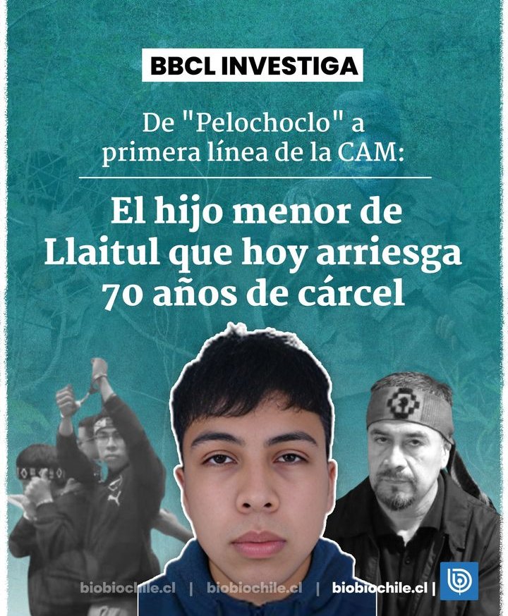 El Llaitul padre condenado a 23 años de cárcel y ahora Llaitul hijo arriesga 70 años de cárcel por terrorismo. Lindas las personas con las que 'simpatizaba' la Josefa Barraza.