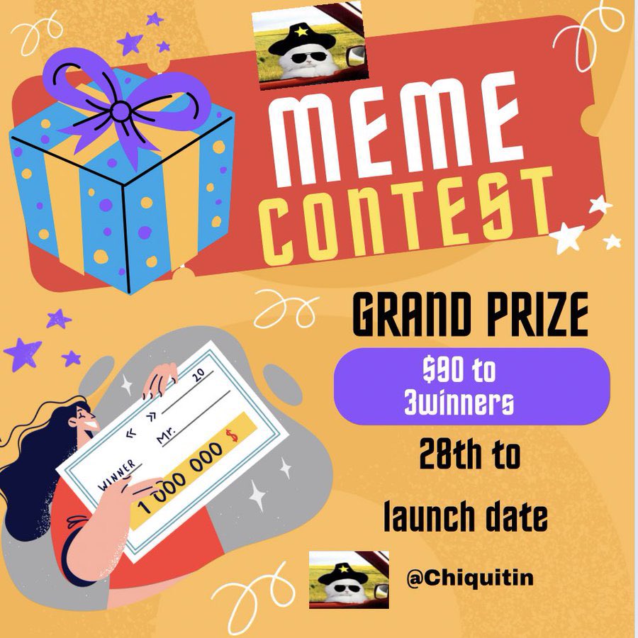 @chiquitinstrong is hosting they first ever #Memecontest Here’s how to participate: Follow @chiquitinstrong and @I_Am_Dacrypto Join telegram community t.me/chiquitinportal We await your entries Goodluck chads #MEMECOİNS #Memecontest