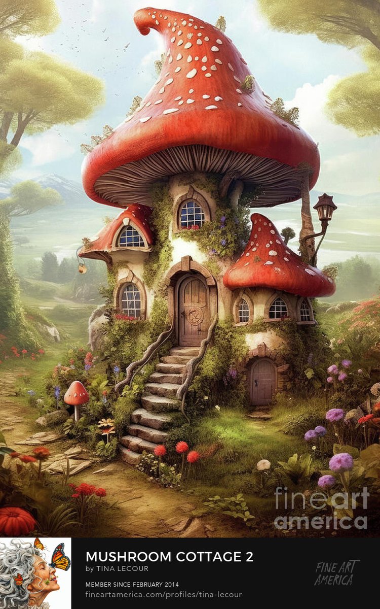 Mushroom Cottage 2...Available here..tina-lecour.pixels.com/featured/mushr…

#fantasy_land #mushroom #fantasy #wallartforsale #wallartdecor #landscape #interiordecor #decoration #decor #artprints #giftideas #gifts #greetingcards #fantasyart #giftsfordad #buyintoart #ayearforart #interiordesign