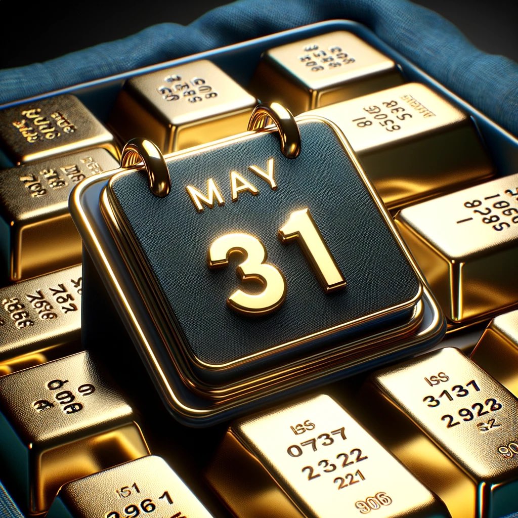 jasoncozens's tweet image. May 31, is significant in the gold market because it’s the deadline for certain #FuturesContracts. These contracts are agreements to buy or #SellGold at a set price on a future date &amp;amp; the last trading day can lead to increased market activity as traders settle their positions.…