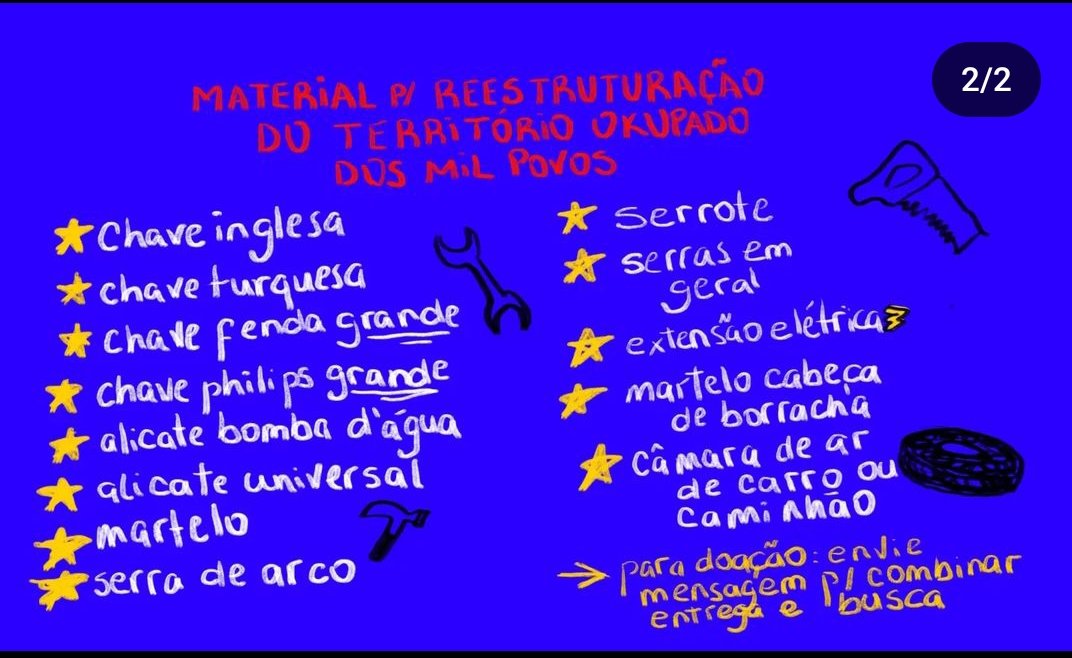 esquilos, peço uma atenção especial a esse post! minha amiga e colega @mileueber mora numa ocupação no bairro Humaitá que foi extremamente afetada pela enchente. Eles precisam de suporte financeiro e doações de itens específicos. PIX: okupamilpovos@gmail.com (Milena)