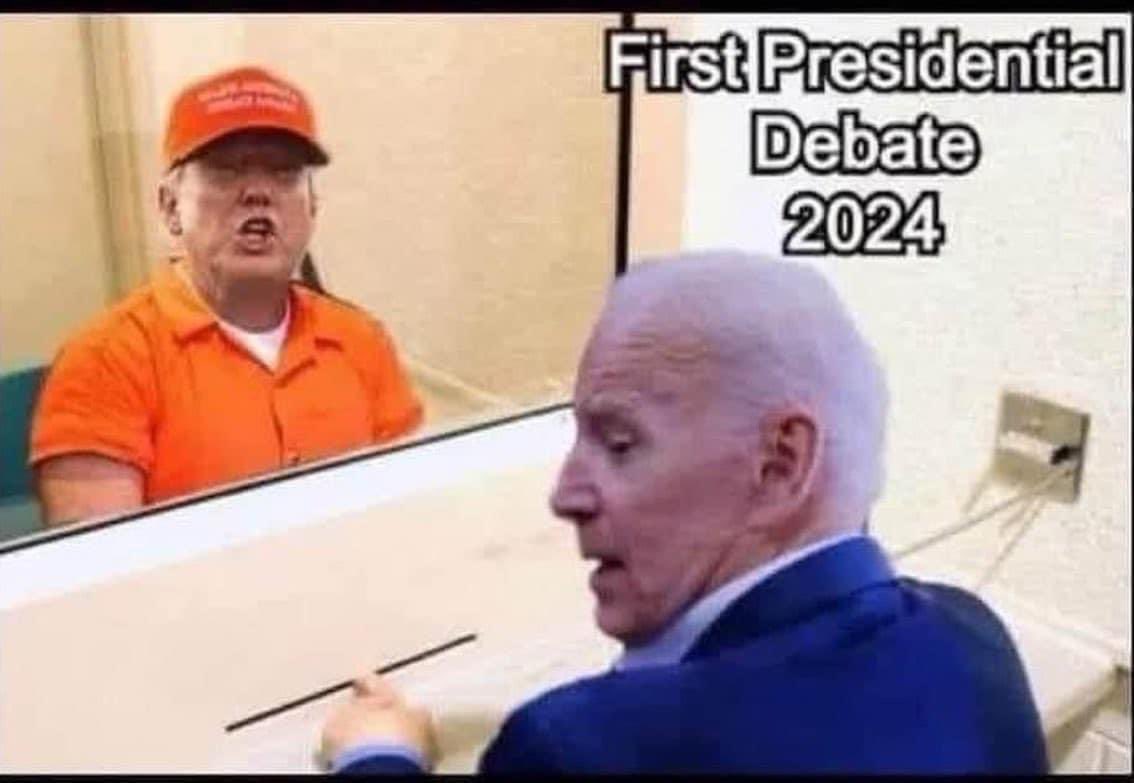 dannyamy10's tweet photo. Preview of how the first Presidential Debate 2024. Guess this will be interesting. #TrumpConvicted #all34counts #TrumpIsGuilty 
#TrumpIsAFelon https://t.co/e9SMUB6QWq