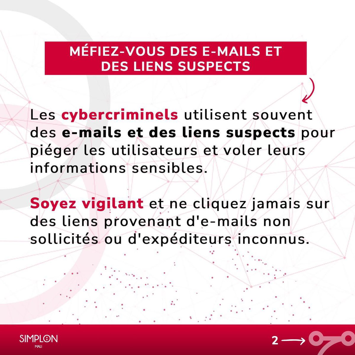 𝗩𝗼𝘂𝘀 𝘃𝗼𝘂𝘀 𝗱𝗲𝗺𝗮𝗻𝗱𝗲𝘇 𝗰𝗼𝗺𝗺𝗲𝗻𝘁 𝗽𝗿𝗼𝘁é𝗴𝗲𝗿 𝘃𝗼𝘀 𝗱𝗼𝗻𝗻é𝗲𝘀 𝗲𝗻 𝗹𝗶𝗴𝗻𝗲 ? 🤔

Découvrez dans ce carrousel quelques conseils pratiques de sécurité informatique pour les débutants. 💡

#SimplonMali #numerique #inclusion #securitéinformatique #données