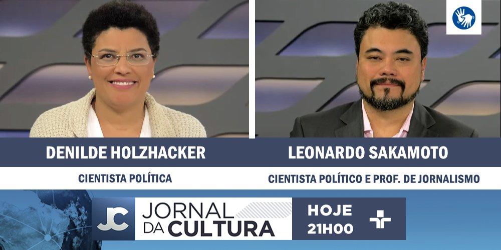 jornal_cultura's tweet image. DAQUI A POUCO: No #JornaldaCultura desta quinta-feira (30), Rodrigo Piscitelli recebe a professora de relações internacionais da ESPM, @denilde, e o jornalista e doutor em ciência política, @blogdosakamoto.

#JC