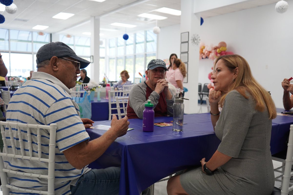 DebbieforFL's tweet photo. There’s nothing better than visiting with our seniors. This morning, I stopped by senior centers across Miami to discuss critical programs at stake in this election, like Social Security and Medicare.

FL seniors can count on me to fight for them in the Senate. https://t.co/ccIEHLNEKF