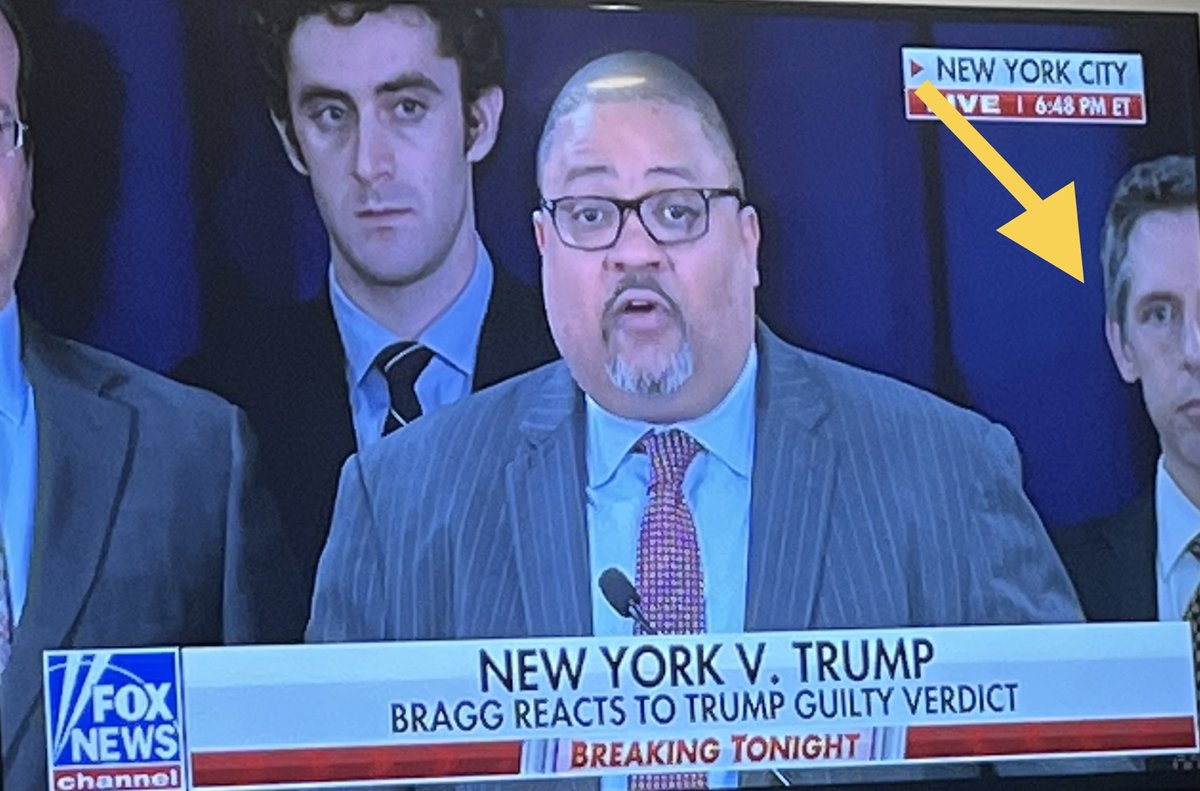 Biden DOJ apparatchik Matthew Colangelo standing behind Bragg right now says it all