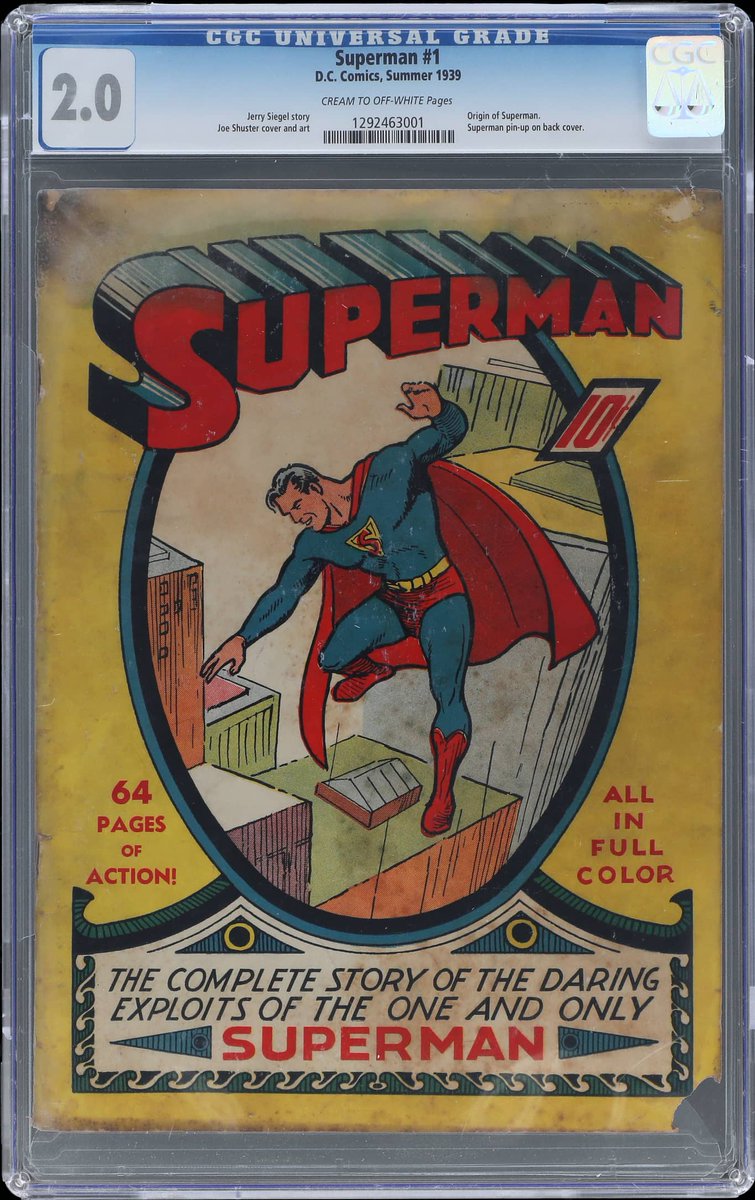 😍 Superman #1 (1939 DC) - CGC 2.0 😍 Bid now in our historic #Goldin100 Auction: bit.ly/3wIEcCF 🚨Make sure to get your requests to raise your credit limit in before TOMORROW 🚨 Open Extended Bidding starts SATURDAY 10 PM ET.