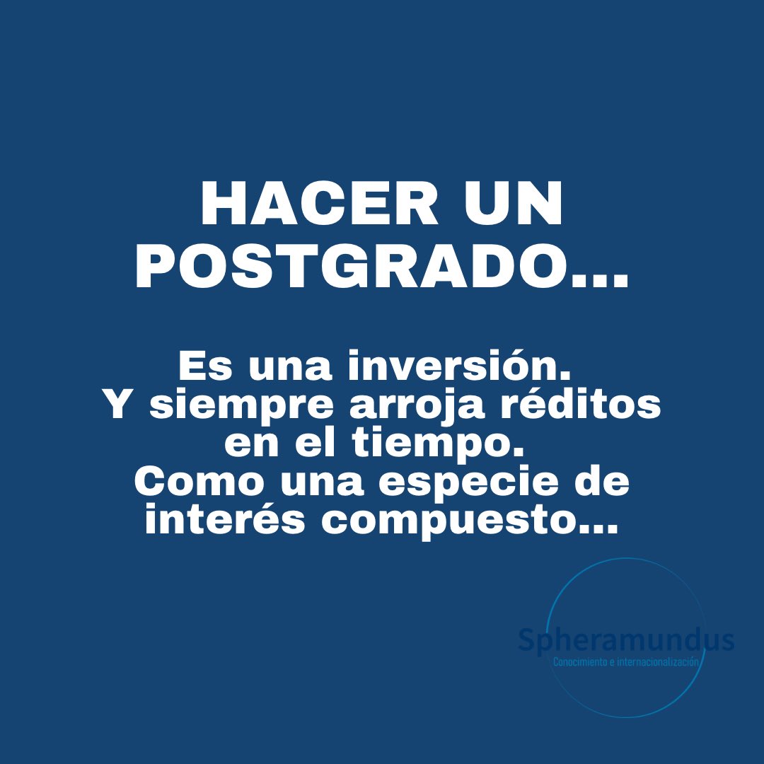 spheramundus's tweet image. Un postgrado, una inversión! 

esferamundus.com
epicu.co 
#PlanCarreraProfesional 
#ProyectosdeVida