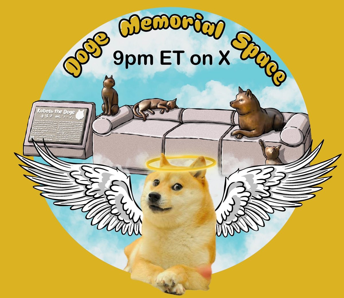 We can't wait to see you all in 2 hours at 9pm ET to celebrate the life of the world's most iconic dog together with <a href="/kabosumama/">かぼすママ</a> 💛