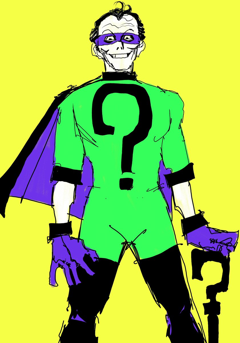 fan art of Azoinab's very cool riddler design that I'm obsessed with!