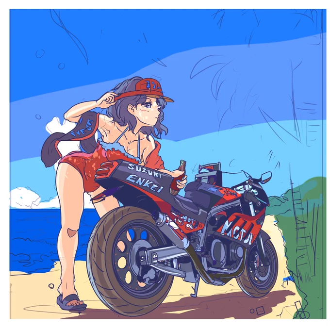 背景が決まりきってないけどひとまず下塗り 