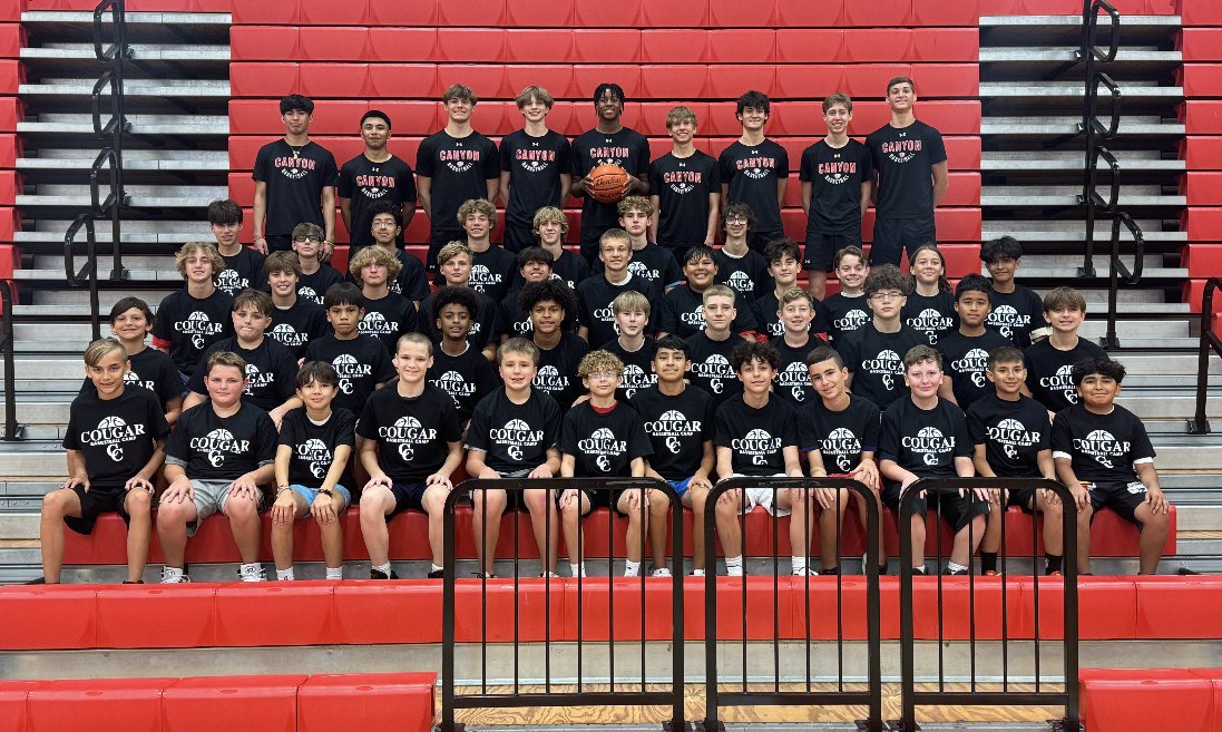 CHSBBasketball1's tweet photo. 🏀 Great attitudes, the will to learn, and attitudes of gratitude as we completed camp #1 today with a special group of kids💯 Special thanks to our current Cougar players who volunteered their time and helped put smiles on faces.  
#everythingmatters
@cisdnews @AthleticsCanyon https://t.co/W91pRS2e2A