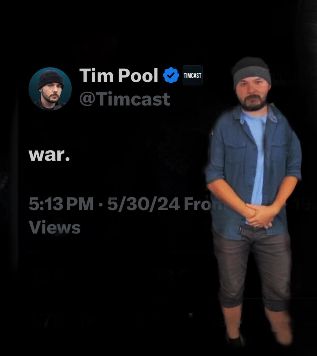 Tim Pool is ready to lead our nation’s brave Timcels into glorious battle, guaranteeing victory in the civil war.