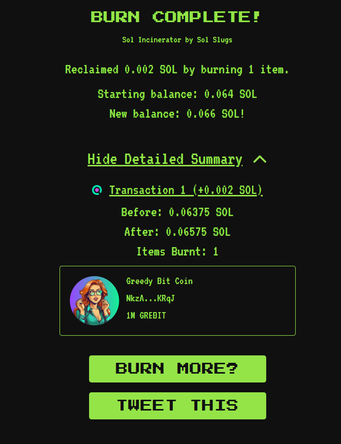 GreedyBitC's tweet image. Burn Day 8