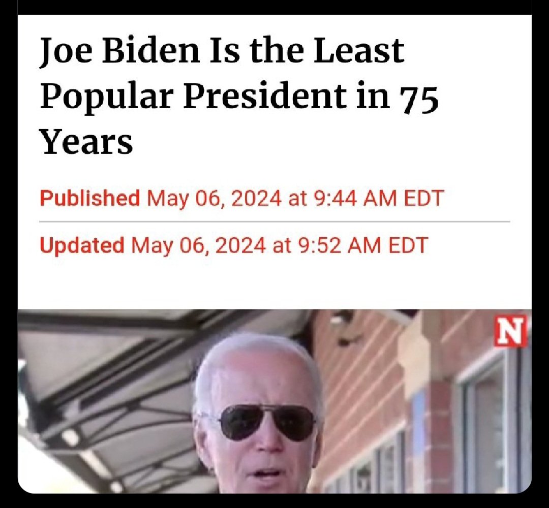 Lol 😆 🤣 😂   Politics are such a joke!  Is this good or bad popularity?  If it's bad popularity, Trump is extremely popular indeed!  The least popular in 75 years?  I'd like to see this poll! PS-I'm not even a Democrat and I think this is complete crap! 😂🤣😂