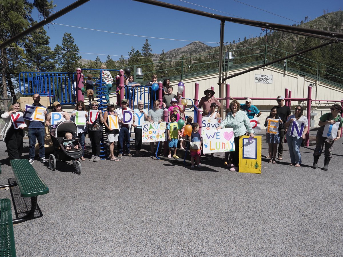 pcacala's tweet photo. The Mt. Charleston community came out today 5/30/24 in opposition to the proposed closure of Earl Lundy Elementary School. Here are the current and future kids being denied attending their local school, along with their parents who attended this school and former instructors. 1/2 https://t.co/SU1TEvJ2y7
