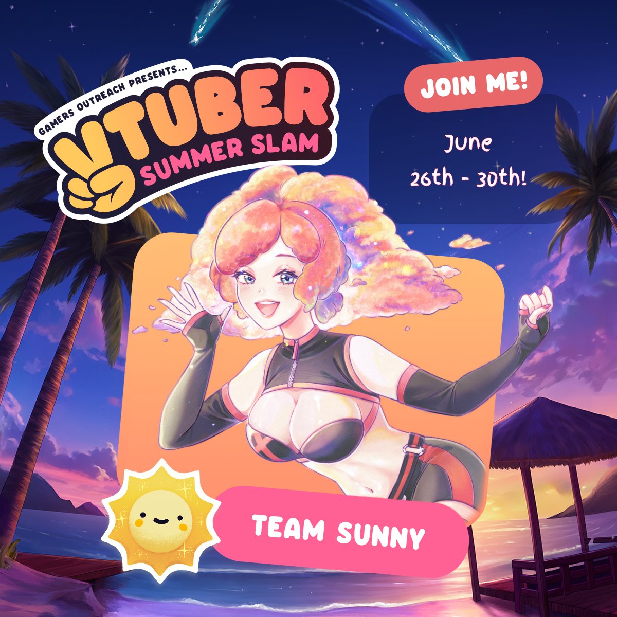 Im going to be participating in the #VtuberSS2024 with @GamersOutreach ! Im on team Sunny bc the sun is just too cute! 🌞 Also gotta support my sky bros😎☁️

If any mutuals are partaking and wanting to collab let me know! 😁