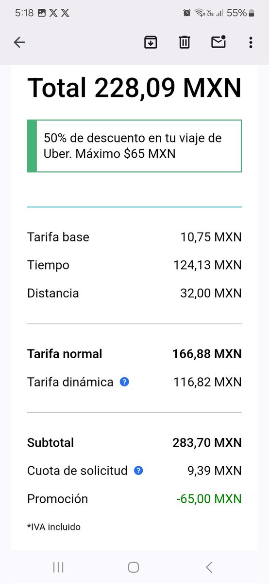 efrencasas's tweet photo. Y que me vuelve a #asaltar @Uber_MEX @Uber_Support. Ya hagan algo en @Profeco Ahora cobrandome doble 😡 #Uber #UberMexico #UberMX #fail #CX https://t.co/2aOEaHrSPt
