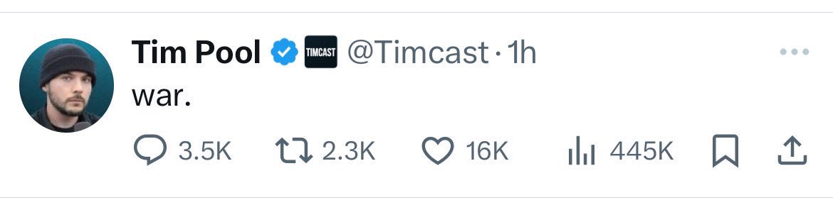 The only war Tim Pool can fight in, is the war to reach the countertop