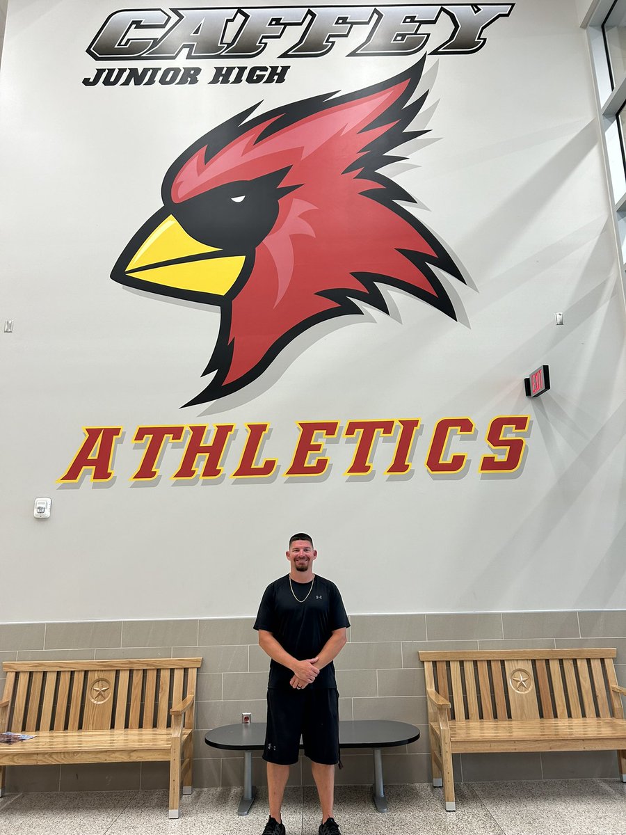 CoachWightman's tweet photo. I am going to miss all you athletes and the time I spent helping you become bigger stronger and faster. I have accepted a position at Jackie Caffey Junior High as the head boys-coordinator. This is not good-bye because they are forever! This is I’ll see you around. #NoSquatJumps https://t.co/3NB7hgv4wL