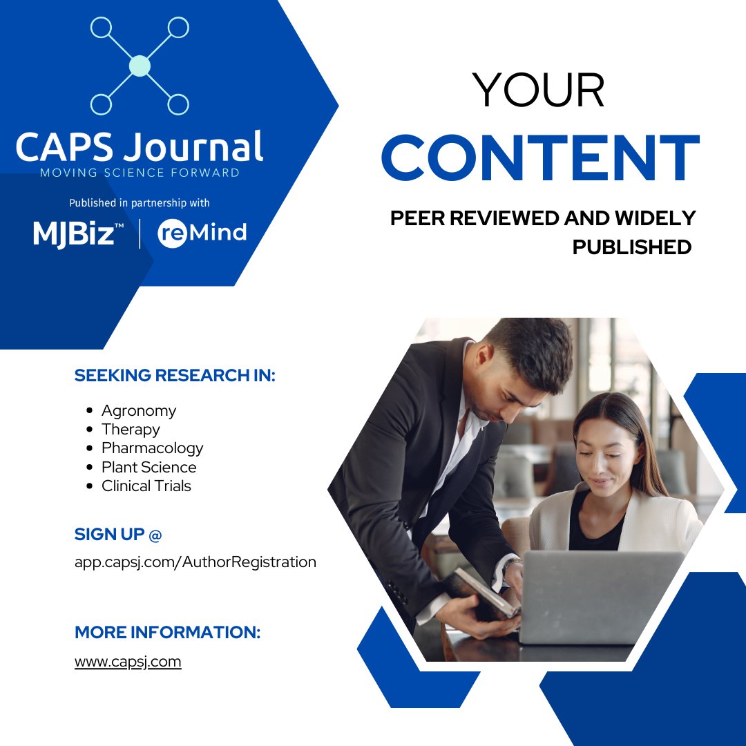 Seeking a Home for Your Cannabis or Psychedelic Research? Consider CAPS Journal! The Cannabis and Psychedelic Science Journal (CAPS) is dedicated to publishing high-quality, peer-reviewed research in the cannabis and psychedelic space. We offer a supportive and efficient