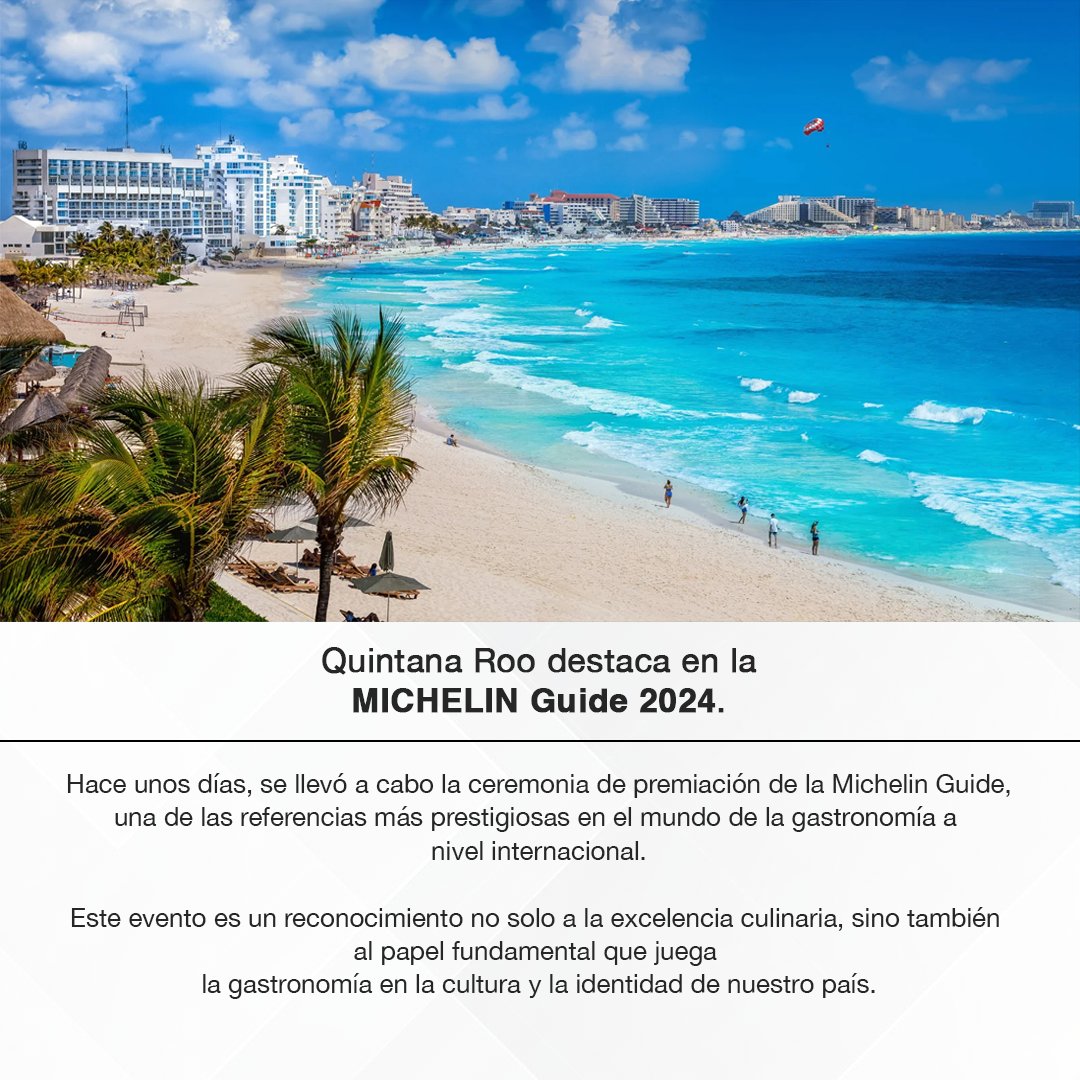 La #MichelinGuide es una de las referencias más importantes de la #gastronomia a nivel internacional y #QuintanaRoo se hizo presente en la premiación de este año.

Puedes saber un poco más, dándole clic en el enlace:
acortar.link/AxFoAK