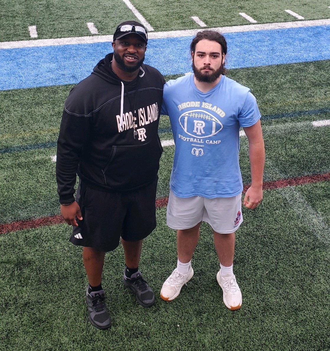 Great competition @RhodyFootball Camp today. Thanks @donatocrisanti for the coaching and training advice. Enjoyed meeting and talking to @CoachGilmer5 in person. #GoRhody 
@CoachTieri @brendancahill_