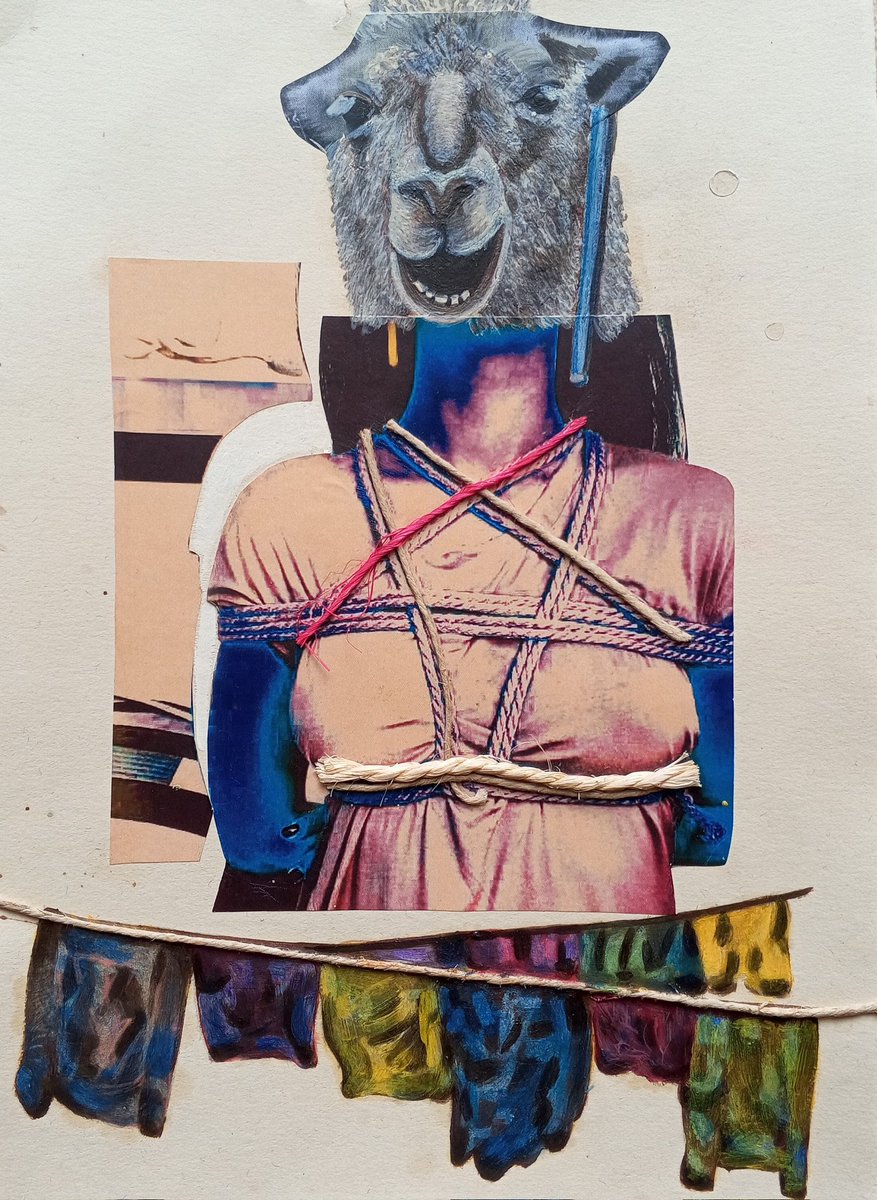 Cuando me convertí en llama. Temple y collage sobre papel. 35 x 25 cm. 2024

#mónicadelarenal #arte #pintura