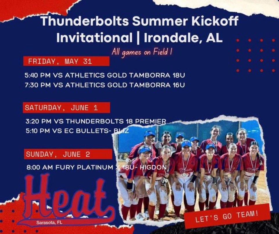 This weekend’s schedule in Bama!
<a href="/FAUSoftball/">Florida Atlantic Softball</a> <a href="/RollinsSoftball/">Rollins College Softball</a> <a href="/FIUSoftball/">FIU Softball</a> <a href="/FGCU_Softball/">FGCU Softball</a>