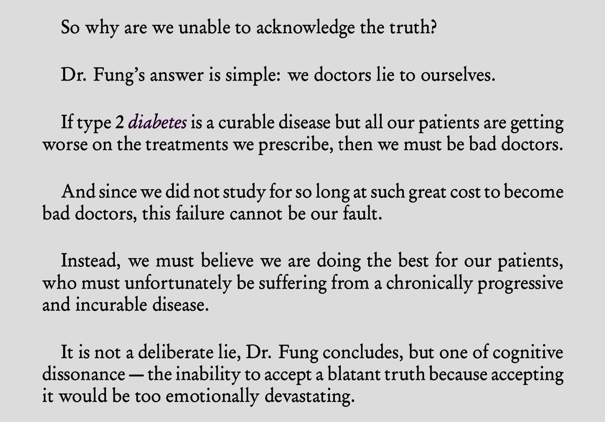 @ThePOTSPostman .@ProfTimNoakes So why are we unable to acknowledge the truth? We DOCTORS LIE to ourselves. It is NOT a deliberate lie, .@drjasonfung concludes, but one of cognitive dissonance — the inability to accept a blatant truth because accepting it would be too emotionally devastating.