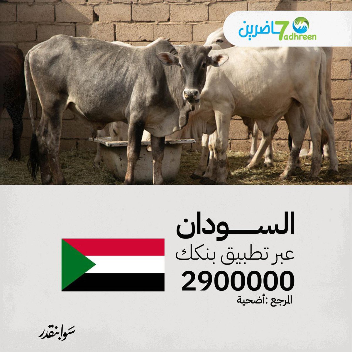 NazimSirag's tweet photo. سلام للكل
مشروع أضحيتكم معانا
يسعدنا في "حاضرين" أن نعلن عن تنفيذ مشروع توزيع لحوم الأضاحي على المطابخ المركزية بأحياء ولاية الخرطوم بالإضافة إلى معسكرات اللاجئين بمنطقة ادري- شرق تشاد
نسبةً لعدم استقرار الأسعار واختلافها من منطقة لأخرى.. بالإضافة إلى تأخر تحويل الأموال المستلمة بحسابات حاضرين خارج السودان وتذبذب سعر الصرف.. كما سيتم الأخذ في الإعتبار تكاليف الذبح والترحيل
فسيتم تحديد قيمة تقديرية على أن يتم شراء عجول بكافة الأموال المستلمة بطرفنا وذبحها وتوزيعها في أيام العيد
العجل يجزي عن سبعة أشخاص 
(الشخص: العائل لأسرة أو المقتدر الذي يود تقدمة أضحية)
مساهمة الشخص الواحد
١٥٠,٠٠٠ جنيه سوداني
٤ ألف جنيه مصري
١٠٠ دولار
٨٥ جنيه استرليني
٣٥٠ درهم/ ريال

كما يمكن التبرع بأي مبلغ
شرط ان يكتب في اشعار التحويل او المرجع:
أضحية
UDHHIYA

رقم حساب "حاضرين" عبر تطبيق بنكك
2900000
او عبر الحسابات الخارجية بالصور المرفقة

بقية دول العالم وبالتحديد مصر يمكنهم التواصل معنا عبر تطبيق الواتساب.. وارسال اشعارات التحويل ايضاً:
00249123977778

سوا بنقدر

منظمة حاضرين