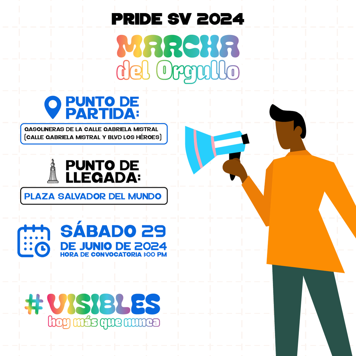 🏳️‍🌈🏳️‍⚧️ ¿¡Listx para marchar y hacerte Visible!?
Este 29 de junio te esperamos a la 1:00 pm para que juntxs reivindiquemos nuestros derechos, construyamos un mundo más inclusivo y respetuoso y al elevar nuestras poderosas voces al unisono nos hagamos
#VISIBLES 🏳️‍🌈🏳️‍⚧️ hoy más que nunca