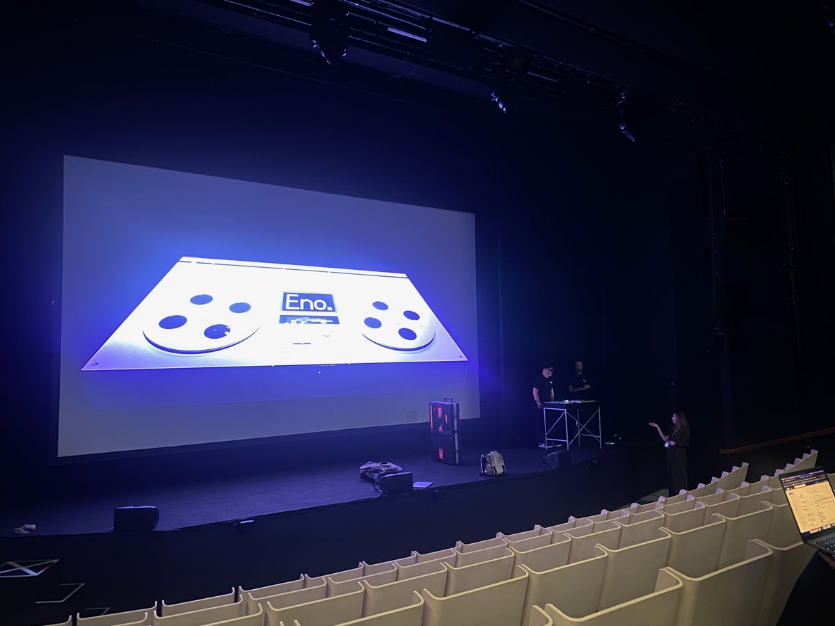 GroovescooterAU's tweet image. #TechCheck. US Filmmaker Gary Hustwit setting up on stage at the @SydOperaHouse - all set for tonight &amp;amp; the first of the weekend's 4 live @brianeno film mixes for @VividSydney Last minute tix: sydneyoperahouse.com/vivid-live/fil…