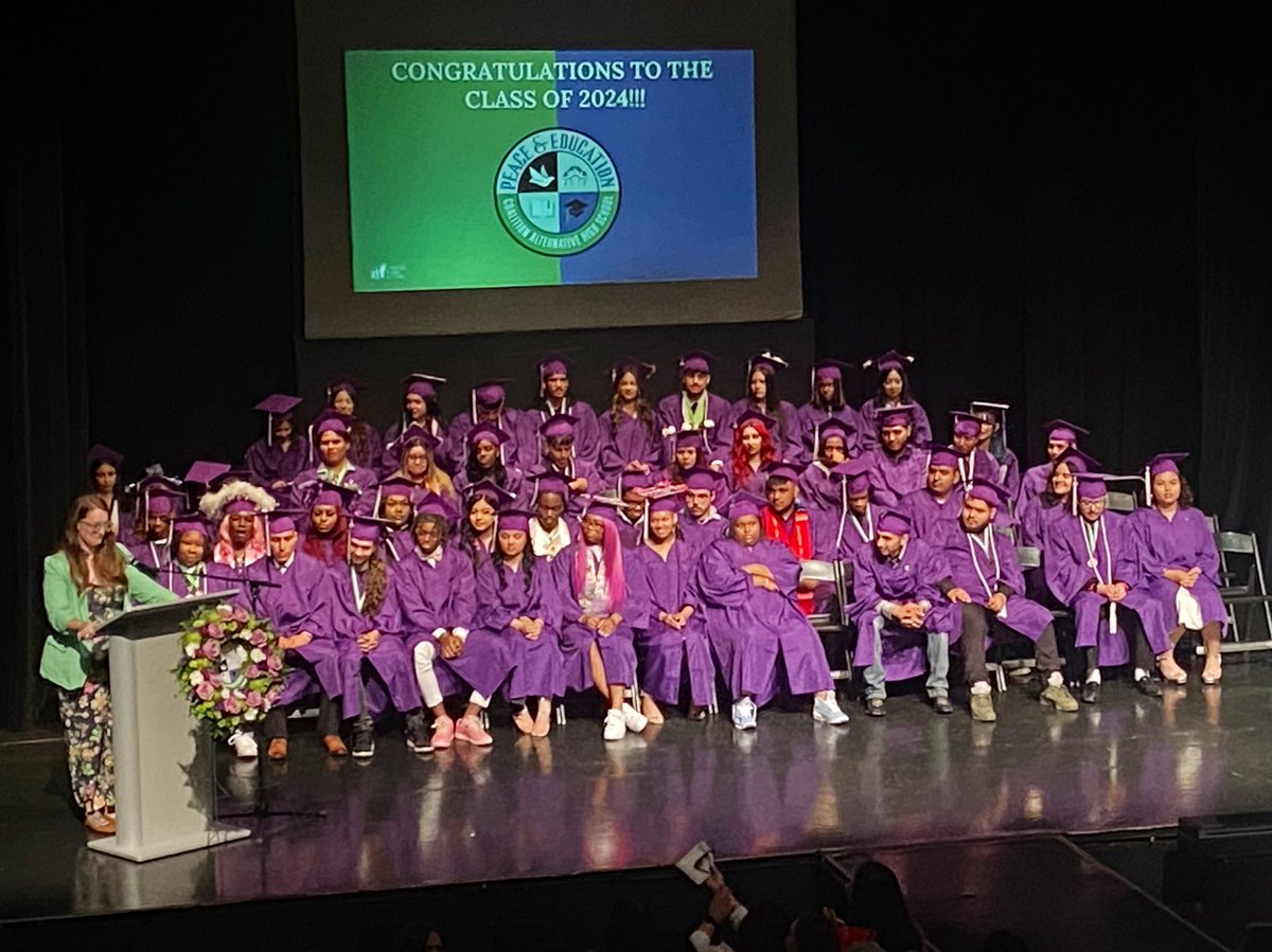 Congratulations to the <a href="/PECHighSchool/">Peace&EdHighSchool</a> Class of 2024! #pantherpride #purpleandgreen