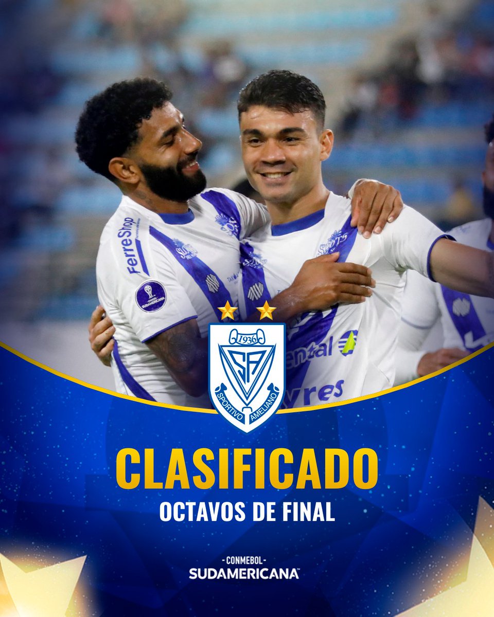 🔝🙌 ¡A Octavos!

🇵🇾 <a href="/ClubSpAmeliano/">𝐂𝐥𝐮𝐛 𝐒𝐩𝐨𝐫𝐭𝐢𝐯𝐨 𝐀𝐦𝐞𝐥𝐢𝐚𝐧𝐨</a> consiguió su boleto como líder del Grupo E de la CONMEBOL #Sudamericana 🏆.

#LaGranConquista