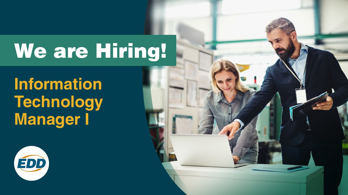 CA_EDD's tweet photo. Are you a cybersecurity professional looking to manage a group of talented information security policy and compliance analysts? Great news! We are hiring a Information Technology Manager!
Apply by June 2: https://t.co/6IviXLLTmJ
#EDDLife #CaJobs #NowHiring https://t.co/TPgvvtBljh