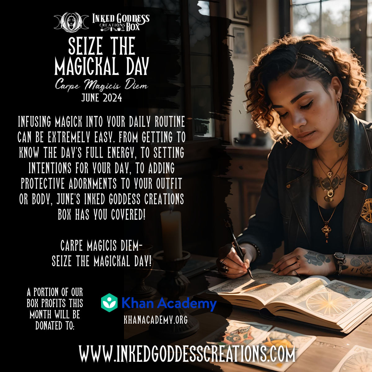 inkedgoddesshop's tweet photo. Here's your final look at three of the items in June's "Seize the Magickal Day" IGC Box! Each of these items is exclusive to IGC, and the exclusive items don't stop here!⁠
⁠
Order now; boxes ship June 5th!
⁠
https://t.co/sZXETBbGkI
#InkedGoddessBox #MagickMail https://t.co/qpbiOvjl2K
