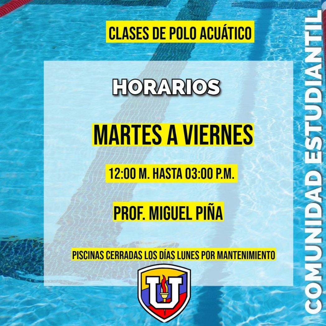 ddeportesucv's tweet image. Horarios de natación y polo acuático