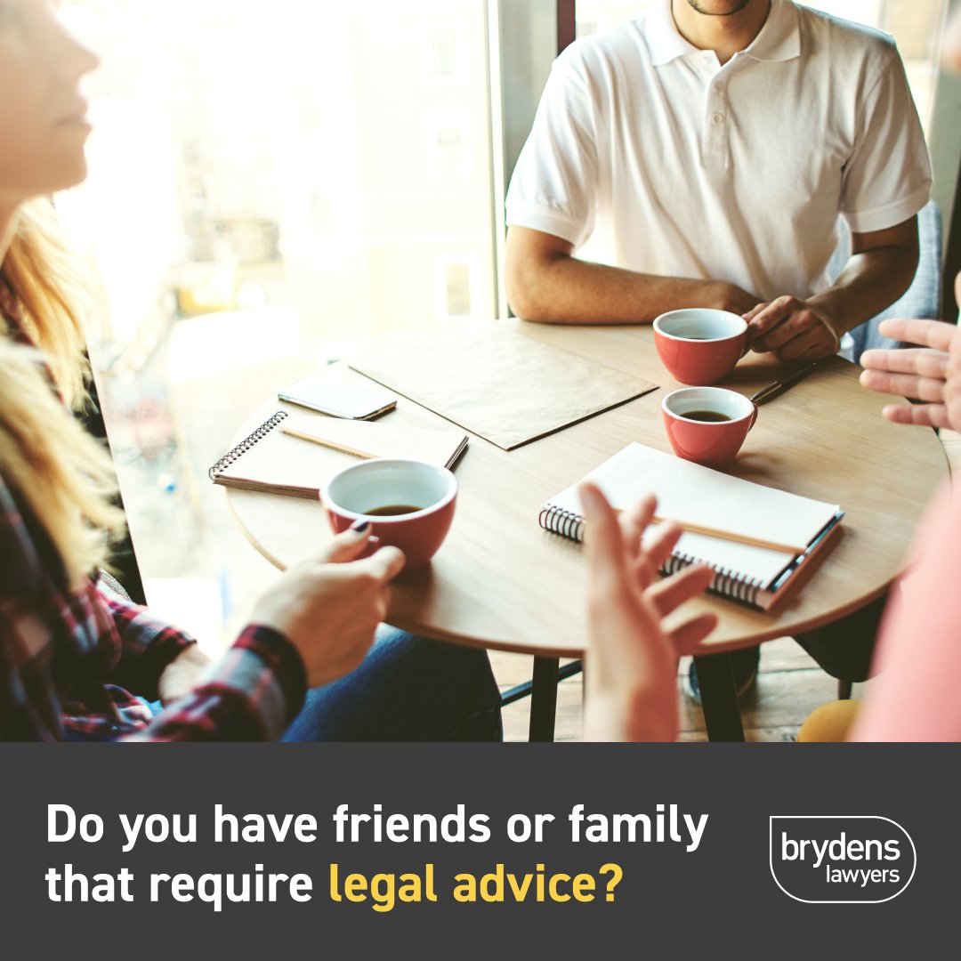 Do you know someone who requires expert legal advice?

Refer them to brydens.com.au to help them begin their journey.

#brydenslawyerswedo #legaladvice #legalnews #brydenslawyers #legalservices #lawyersofsydney #solicitors #brydens #legal #Support #ReferAFriend