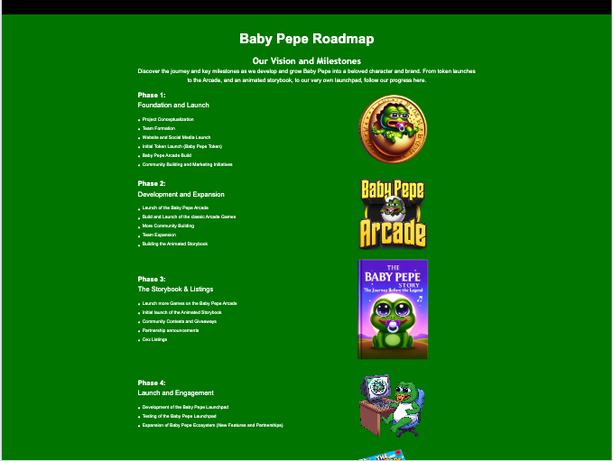 BPepeOnSol's tweet photo. The Roadmap for $bpepe is now live on the website.

One word "BULLISH" 

👶🐸🔥👑🚀

👇
https://t.co/qDB8dV7heT

#BabyPepe #BabyPepeArmy #SolanaRevolution https://t.co/3wlWdIBspd