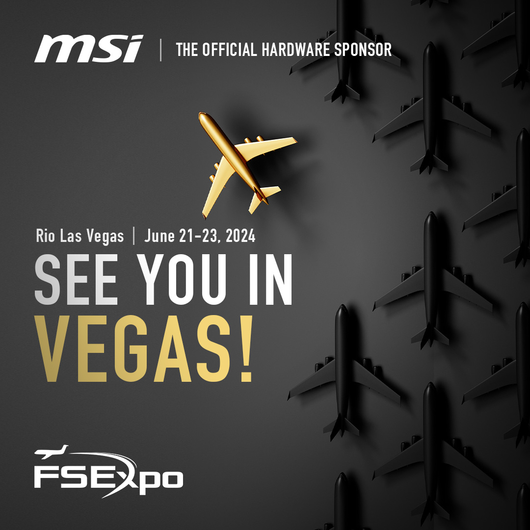 Less than a month away! Check out our laptops, desktops and monitors at Flight Sim Expo and enjoy the flight! ✈️ #MSI #MSIGaming #Gaming #FlightSimulator